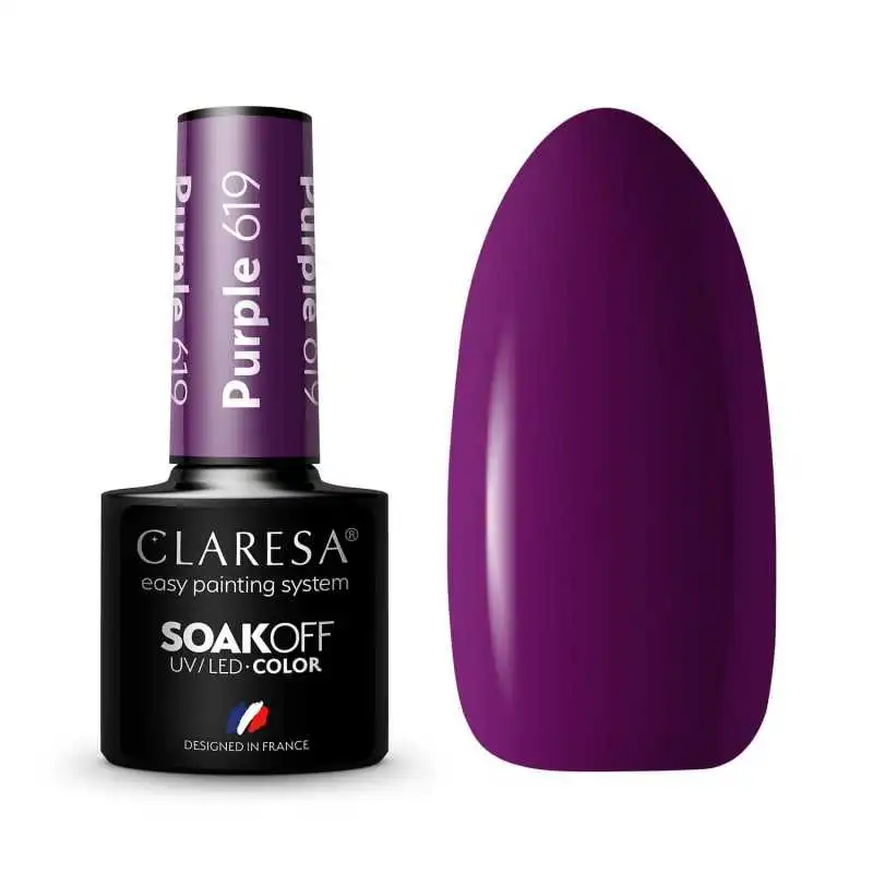 CLARESA PURPLE/ VIOLETT 619 UV NAGELLACK 5 ML