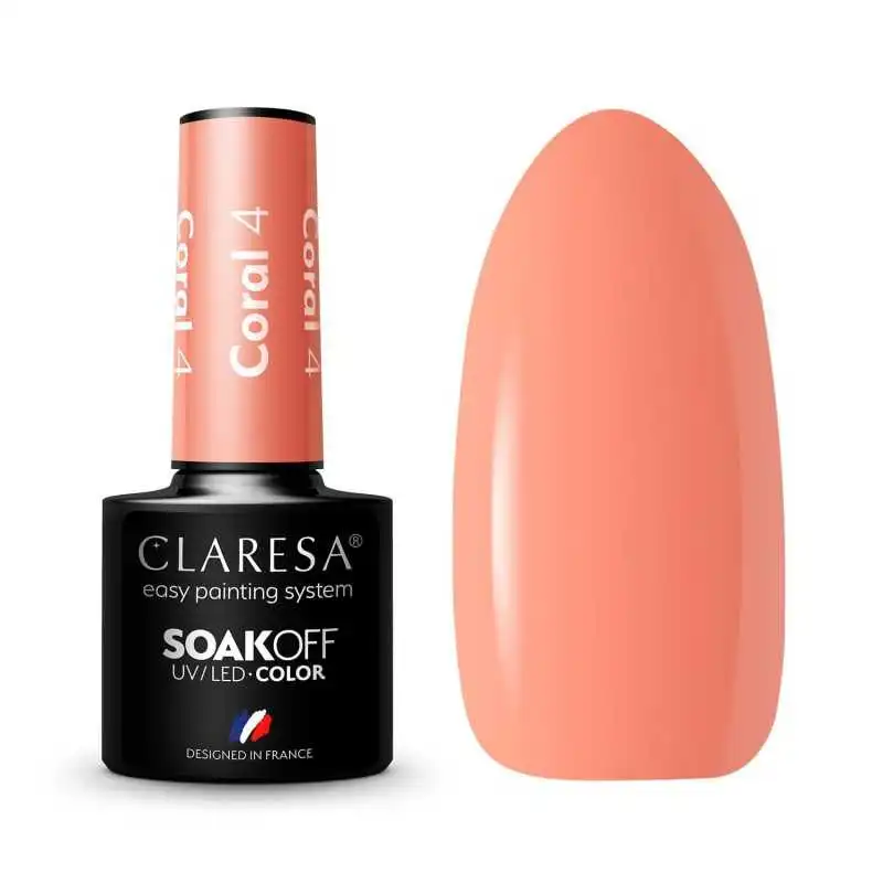 CLARESA CORAL 004 UV NAGELLACK 5 ML CLARESA CORAL 004 UV NAGELLACK 5 ML