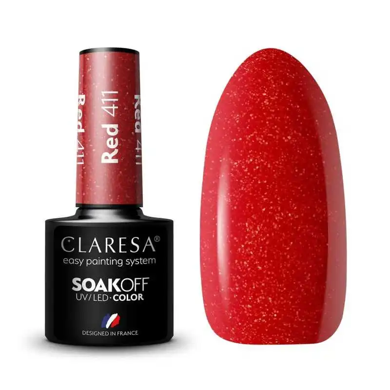 CLARESA RED/ ROT 411 UV NAGELLACK 5 ML