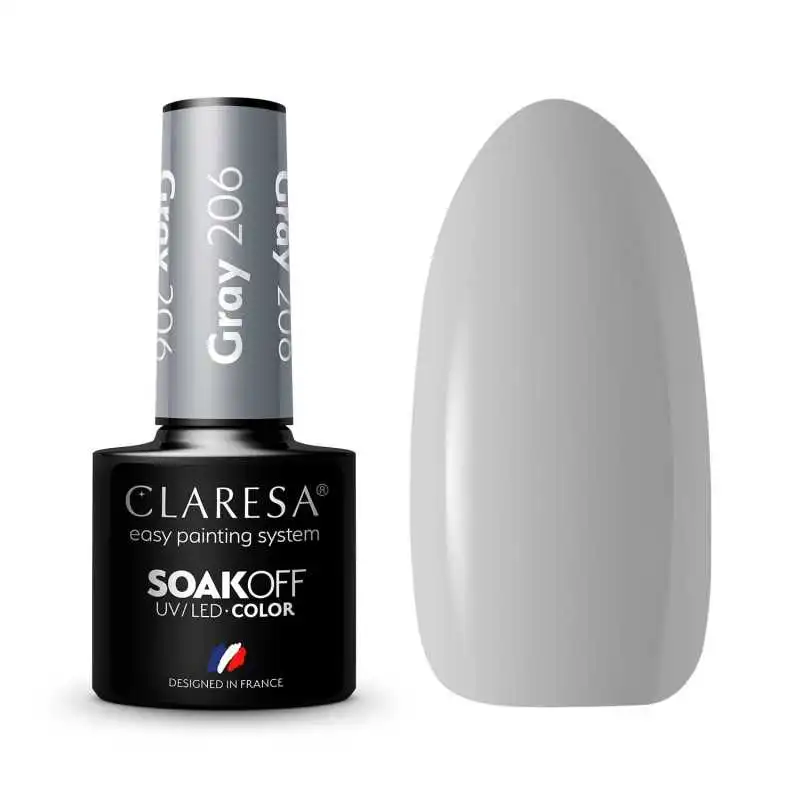 CLARESA GRAY/ GRAU 206 UV NAGELLACK 5 ML CLARESA GRAY/ GRAU 206 UV NAGELLACK 5 ML