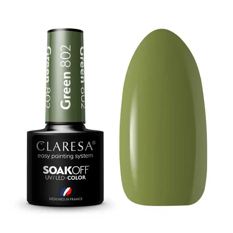 CLARESA GREEN/ GRÜN 802 UV NAGELLACK 5 ML CLARESA GREEN/ GRÜN 802 UV NAGELLACK 5 ML